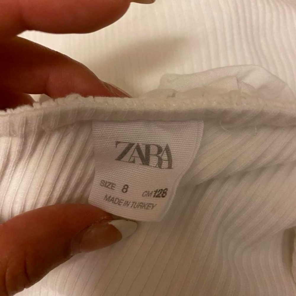 Zara White One-Shoulder Ruffle Blouse - Picture 2 of 5